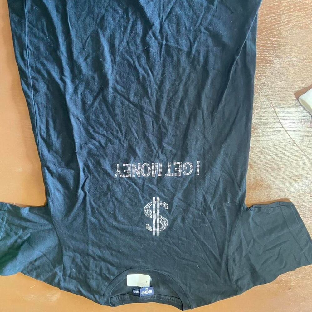 bedazzled "I Get Money" and dollar sign T-Shirt